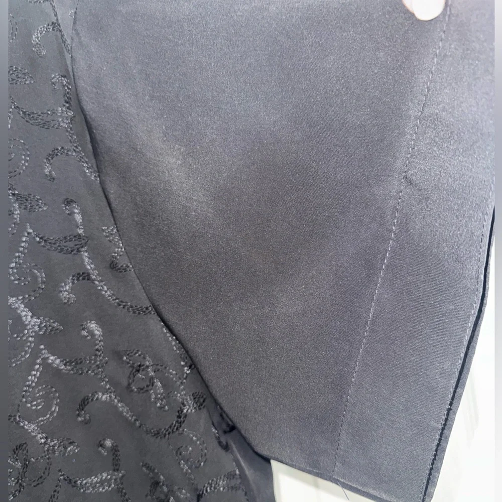 Versace Intensive Black Silk Jacquard Vintage Shirt Medusa Buttons Size 1X Y2K - Picture 8 of 14